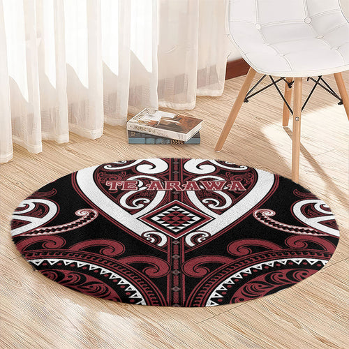 Aotearoa Te Arawa Round Carpet Maori Tribal Pattern