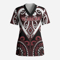 Custom Aotearoa Te Arawa Scrub Top Maori Tribal Pattern