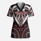 Custom Aotearoa Te Arawa Scrub Top Maori Tribal Pattern