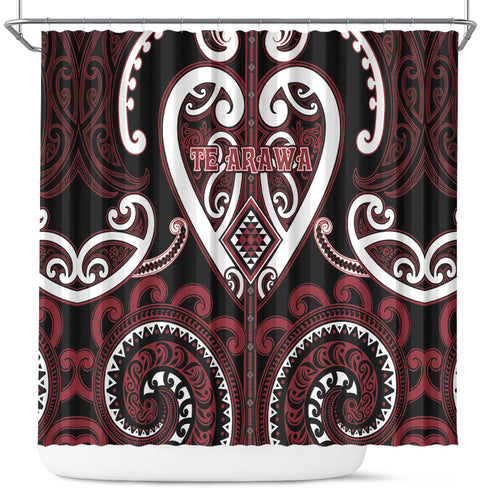 Aotearoa Te Arawa Shower Curtain Maori Tribal Pattern