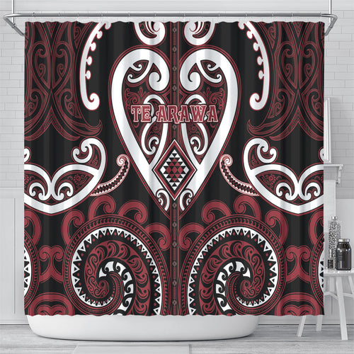 Aotearoa Te Arawa Shower Curtain Maori Tribal Pattern