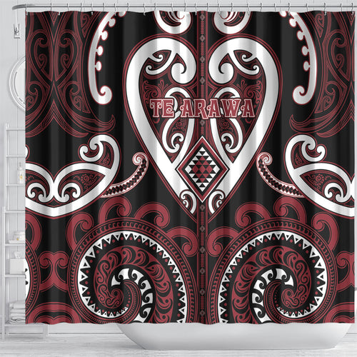 Aotearoa Te Arawa Shower Curtain Maori Tribal Pattern