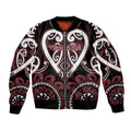 Custom Aotearoa Te Arawa Sleeve Zip Bomber Jacket Maori Tribal Pattern