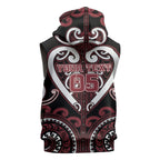 Custom Aotearoa Te Arawa Sleeveless Hoodie Maori Tribal Pattern