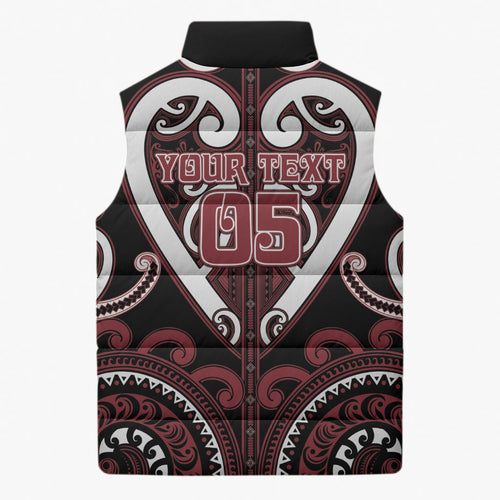 Custom Aotearoa Te Arawa Sleeveless Puffer Jacket Maori Tribal Pattern