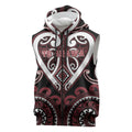 Custom Aotearoa Te Arawa Sleeveless Zip Hoodie Maori Tribal Pattern