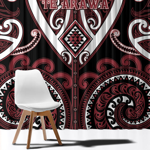 Aotearoa Te Arawa Window Curtain Maori Tribal Pattern
