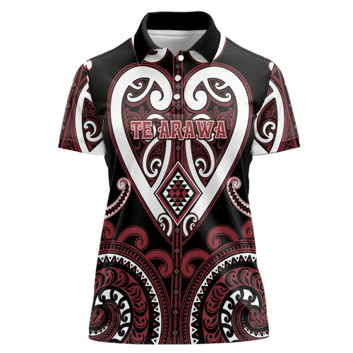 Custom Aotearoa Te Arawa Women Polo Shirt Maori Tribal Pattern