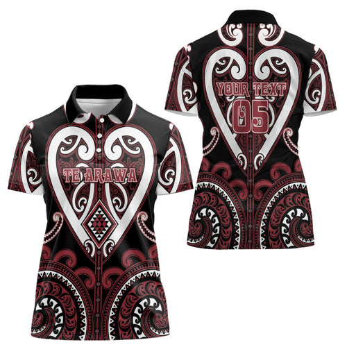 Custom Aotearoa Te Arawa Women Polo Shirt Maori Tribal Pattern