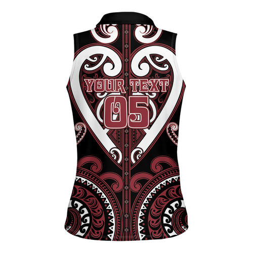 Custom Aotearoa Te Arawa Women Sleeveless Polo Shirt Maori Tribal Pattern