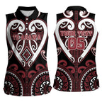Custom Aotearoa Te Arawa Women Sleeveless Polo Shirt Maori Tribal Pattern