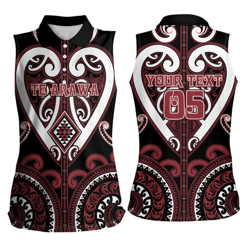 Custom Aotearoa Te Arawa Women Sleeveless Polo Shirt Maori Tribal Pattern