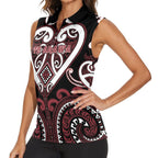 Custom Aotearoa Te Arawa Women Sleeveless Polo Shirt Maori Tribal Pattern