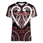 Custom Aotearoa Te Arawa Women V-Neck T-Shirt Maori Tribal Pattern