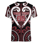 Custom Aotearoa Te Arawa Women V-Neck T-Shirt Maori Tribal Pattern