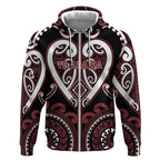 Custom Aotearoa Te Arawa Zip Hoodie Maori Tribal Pattern