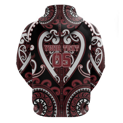Custom Aotearoa Te Arawa Zip Hoodie Maori Tribal Pattern
