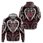 Custom Aotearoa Te Arawa Zip Hoodie Maori Tribal Pattern