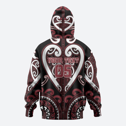 Custom Aotearoa Te Arawa Zip Hoodie Maori Tribal Pattern
