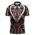 Custom Aotearoa Te Arawa Zipper Polo Shirt Maori Tribal Pattern