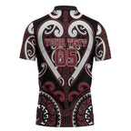 Custom Aotearoa Te Arawa Zipper Polo Shirt Maori Tribal Pattern