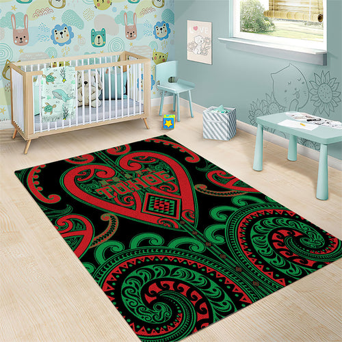Aotearoa Ngai Tuhoe Area Rug Maori Tribal Pattern