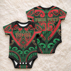 Custom Aotearoa Ngai Tuhoe Baby Onesie Maori Tribal Pattern