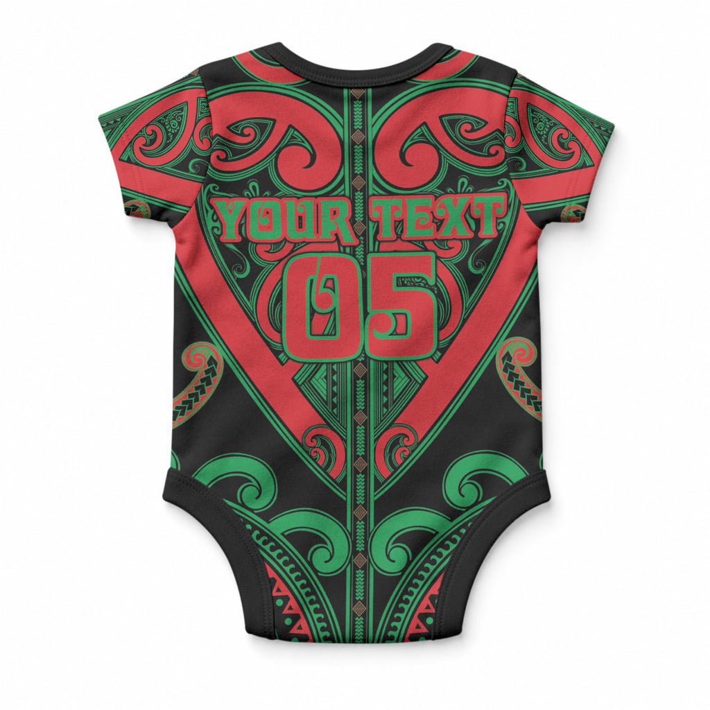 Custom Aotearoa Ngai Tuhoe Baby Onesie Maori Tribal Pattern