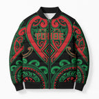 Custom Aotearoa Ngai Tuhoe Bomber Puffer Jacket Maori Tribal Pattern