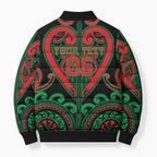 Custom Aotearoa Ngai Tuhoe Bomber Puffer Jacket Maori Tribal Pattern