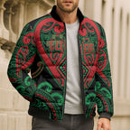 Custom Aotearoa Ngai Tuhoe Bomber Puffer Jacket Maori Tribal Pattern