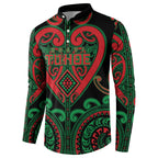 Custom Aotearoa Ngai Tuhoe Button Sweatshirt Maori Tribal Pattern