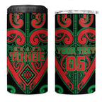 Custom Aotearoa Ngai Tuhoe 4 in 1 Can Cooler Tumbler Maori Tribal Pattern