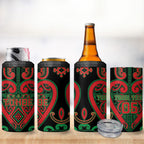 Custom Aotearoa Ngai Tuhoe 4 in 1 Can Cooler Tumbler Maori Tribal Pattern