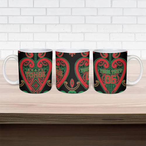Custom Aotearoa Ngai Tuhoe Ceramic Mug Maori Tribal Pattern