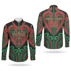 Custom Aotearoa Ngai Tuhoe Couples Matching Mermaid Dress and Long Sleeve Button Shirt Maori Tribal Pattern