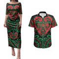 Custom Aotearoa Ngai Tuhoe Couples Matching Puletasi and Hawaiian Shirt Maori Tribal Pattern