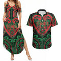 Custom Aotearoa Ngai Tuhoe Couples Matching Summer Maxi Dress and Hawaiian Shirt Maori Tribal Pattern
