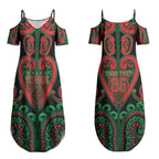 Custom Aotearoa Ngai Tuhoe Couples Matching Summer Maxi Dress and Hawaiian Shirt Maori Tribal Pattern