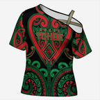 Custom Aotearoa Ngai Tuhoe Cross Shoulder Shirt Maori Tribal Pattern