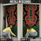Custom Aotearoa Ngai Tuhoe Door Cover Maori Tribal Pattern