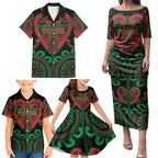 Custom Aotearoa Ngai Tuhoe Family Matching Puletasi and Hawaiian Shirt Maori Tribal Pattern