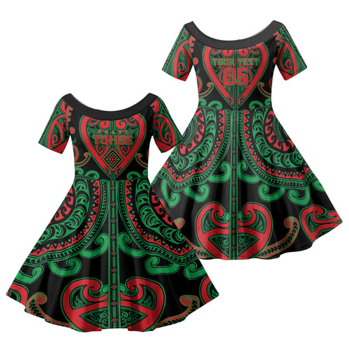 Custom Aotearoa Ngai Tuhoe Family Matching Short Sleeve Bodycon Dress and Hawaiian Shirt Maori Tribal Pattern
