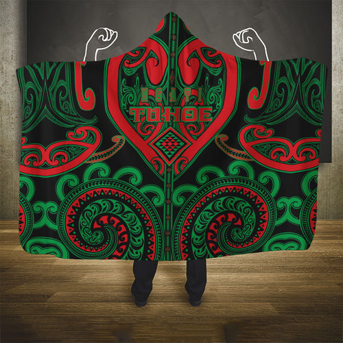 Aotearoa Ngai Tuhoe Hooded Blanket Maori Tribal Pattern