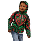 Custom Aotearoa Ngai Tuhoe Kid Hoodie Maori Tribal Pattern