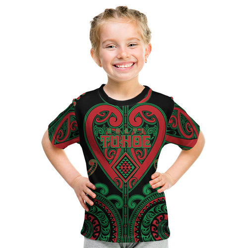 Custom Aotearoa Ngai Tuhoe Kid T Shirt Maori Tribal Pattern