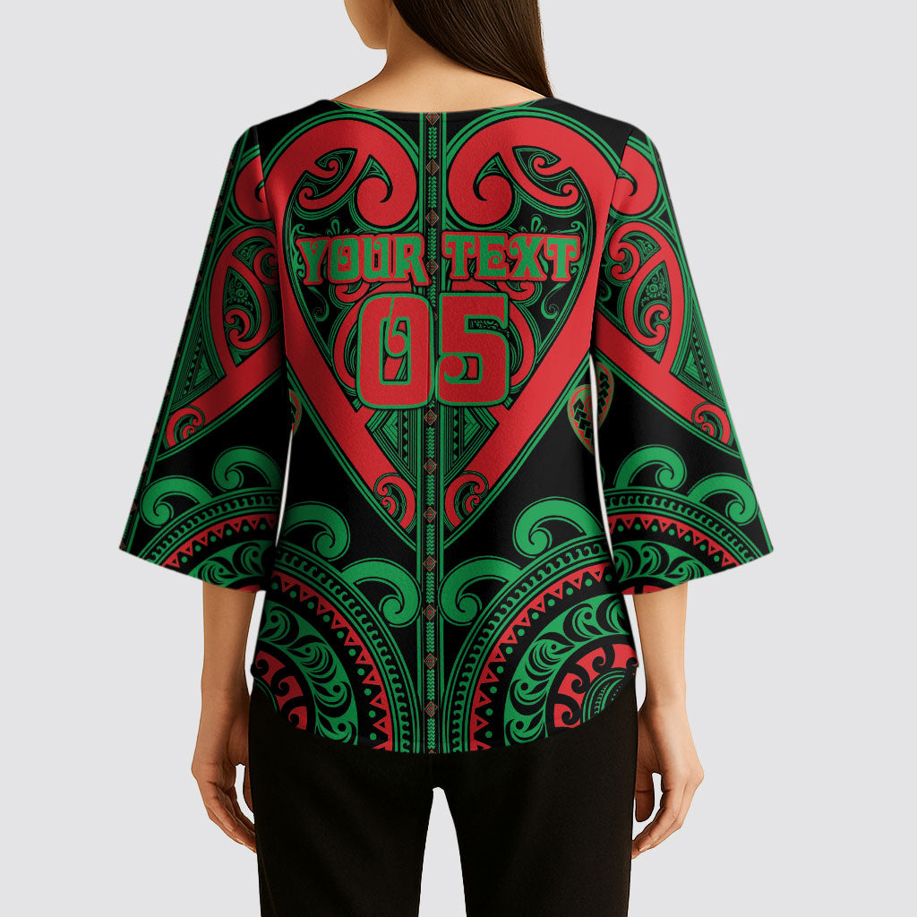 Custom Aotearoa Ngai Tuhoe Kimono Sleeve Blouse Maori Tribal Pattern