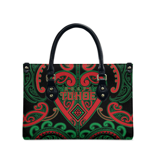 Aotearoa Ngai Tuhoe Leather Bag Maori Tribal Pattern
