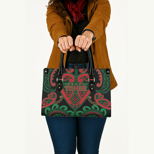 Aotearoa Ngai Tuhoe Leather Bag Maori Tribal Pattern