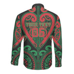 Custom Aotearoa Ngai Tuhoe Long Sleeve Button Shirt Maori Tribal Pattern